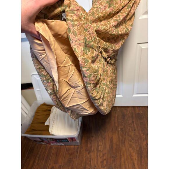 [Vintage] Roberta of California Beige Pink Floral Maxi Prairie Dress - Size S - Picture 5 of 6